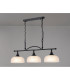 DeRuyter Semi Flush/Pendant Bar 3 Light Adjustable E27 Satin Black/Frosted Glass-11
