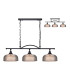 DeRuyter Semi Flush/Pendant Bar 3 Light Adjustable E27 Satin Black/Smoke Glass-1