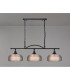 DeRuyter Semi Flush/Pendant Bar 3 Light Adjustable E27 Satin Black/Smoke Glass-3