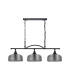 DeRuyter Semi Flush/Pendant Bar 3 Light Adjustable E27 Satin Black/Smoke Glass-4