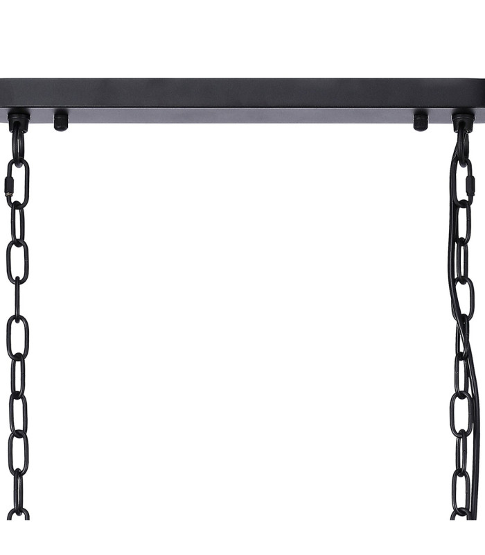 DeRuyter Semi Flush/Pendant Bar 3 Light Adjustable E27 Satin Black/Smoke Glass-6