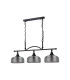 DeRuyter Semi Flush/Pendant Bar 3 Light Adjustable E27 Satin Black/Smoke Glass-9
