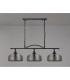 DeRuyter Semi Flush/Pendant Bar 3 Light Adjustable E27 Satin Black/Smoke Glass-10