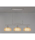 DeRuyter Semi Flush/Pendant Bar 3 Light Adjustable E27 Satin Nickel/Amber Glass-3
