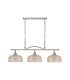 DeRuyter Semi Flush/Pendant Bar 3 Light Adjustable E27 Satin Nickel/Amber Glass-4