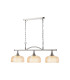 DeRuyter Semi Flush/Pendant Bar 3 Light Adjustable E27 Satin Nickel/Amber Glass-5