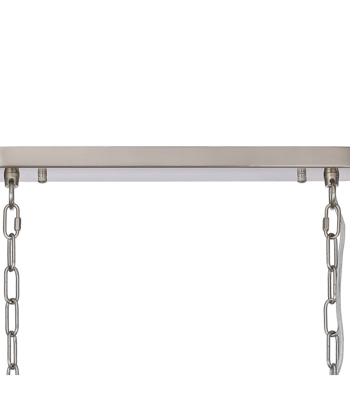 DeRuyter Semi Flush/Pendant Bar 3 Light Adjustable E27 Satin Nickel/Amber Glass-6