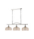 DeRuyter Semi Flush/Pendant Bar 3 Light Adjustable E27 Satin Nickel/Amber Glass-9