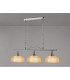 DeRuyter Semi Flush/Pendant Bar 3 Light Adjustable E27 Satin Nickel/Amber Glass-11