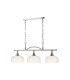 DeRuyter Semi Flush/Pendant Bar 3 Light Adjustable E27 Satin Nickel/Clear Glass-5
