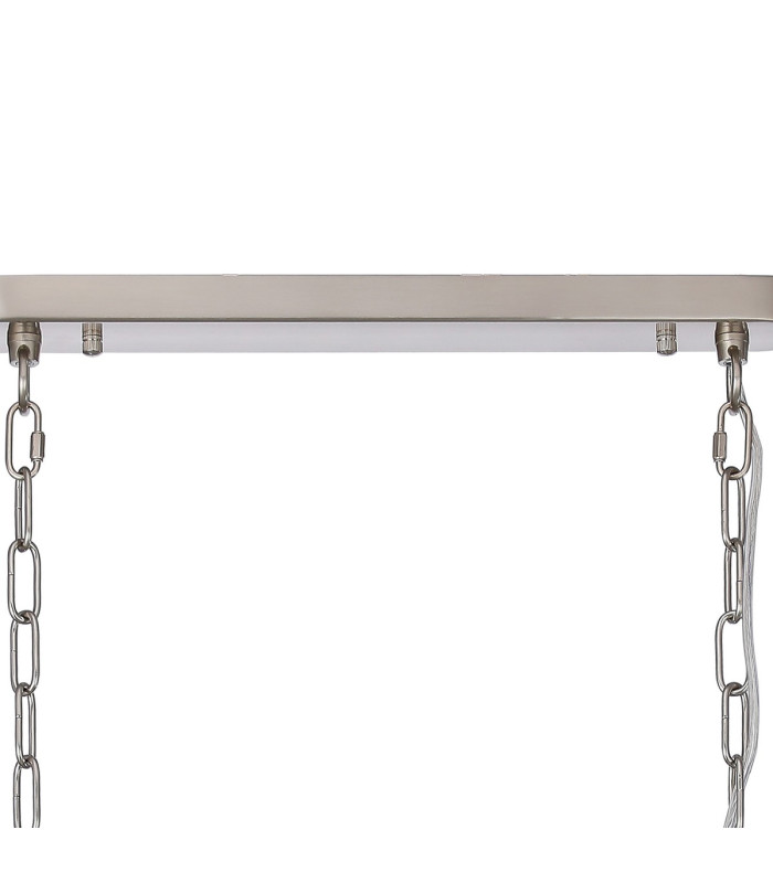 DeRuyter Semi Flush/Pendant Bar 3 Light Adjustable E27 Satin Nickel/Clear Glass-6