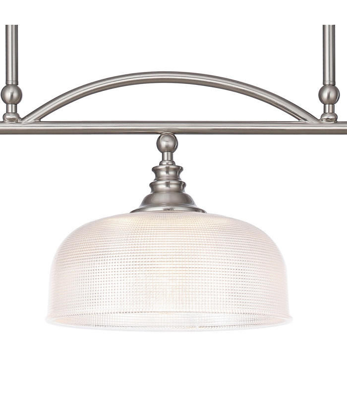 DeRuyter Semi Flush/Pendant Bar 3 Light Adjustable E27 Satin Nickel/Clear Glass-8