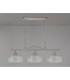 DeRuyter Semi Flush/Pendant Bar 3 Light Adjustable E27 Satin Nickel/Clear Glass-10