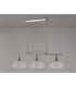 DeRuyter Semi Flush/Pendant Bar 3 Light Adjustable E27 Satin Nickel/Clear Glass-12