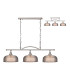 DeRuyter Semi Flush/Pendant Bar 3 Light Adjustable E27 Satin Nickel/Smoke Glass-1