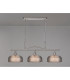 DeRuyter Semi Flush/Pendant Bar 3 Light Adjustable E27 Satin Nickel/Smoke Glass-3