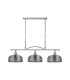 DeRuyter Semi Flush/Pendant Bar 3 Light Adjustable E27 Satin Nickel/Smoke Glass-4