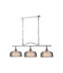 DeRuyter Semi Flush/Pendant Bar 3 Light Adjustable E27 Satin Nickel/Smoke Glass-5