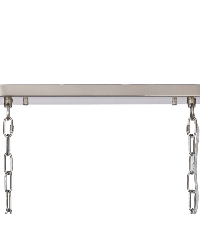 DeRuyter Semi Flush/Pendant Bar 3 Light Adjustable E27 Satin Nickel/Smoke Glass-6