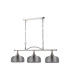 DeRuyter Semi Flush/Pendant Bar 3 Light Adjustable E27 Satin Nickel/Smoke Glass-9