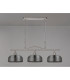 DeRuyter Semi Flush/Pendant Bar 3 Light Adjustable E27 Satin Nickel/Smoke Glass-10