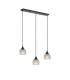 DeRuyter 3 Light Linear Pendant E27 Satin Black/Prismatic Dome Glass Clear-5