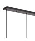 DeRuyter 3 Light Linear Pendant E27 Satin Black/Prismatic Dome Glass Clear-6