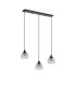 DeRuyter 3 Light Linear Pendant E27 Satin Black/Prismatic Dome Glass Clear-8