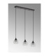 DeRuyter 3 Light Linear Pendant E27 Satin Black/Prismatic Dome Glass Clear-9