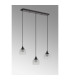 DeRuyter 3 Light Linear Pendant E27 Satin Black/Prismatic Dome Glass Clear-11