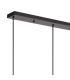 DeRuyter 3 Light Linear Pendant E27 Satin Black/Prismatic Dome Glass Frosted-6
