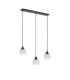 DeRuyter 3 Light Linear Pendant E27 Satin Black/Prismatic Dome Glass Frosted-8