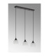 DeRuyter 3 Light Linear Pendant E27 Satin Black/Prismatic Dome Glass Frosted-9