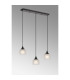 DeRuyter 3 Light Linear Pendant E27 Satin Black/Prismatic Dome Glass Frosted-10