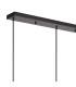 DeRuyter 3 Light Linear Pendant E27 Satin Black/Prismatic Dome Glass Smoke-6