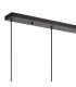DeRuyter 4 Light Linear Pendant E27 Satin Black/Prismatic Dome Glass Amber-6