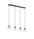 DeRuyter 4 Light Linear Pendant E27 Satin Black/Prismatic Dome Glass Frosted-4