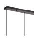 DeRuyter 4 Light Linear Pendant E27 Satin Black/Prismatic Dome Glass Frosted-6