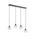 DeRuyter 4 Light Linear Pendant E27 Satin Black/Prismatic Dome Glass Frosted-8