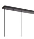 DeRuyter 5 Light Linear Pendant E27 Satin Black/Prismatic Dome Glass Amber-6