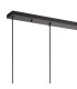 DeRuyter 5 Light Linear Pendant E27 Satin Black/Prismatic Dome Glass Clear-6