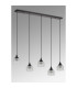 DeRuyter 5 Light Linear Pendant E27 Satin Black/Prismatic Dome Glass Clear-11