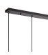 DeRuyter 5 Light Linear Pendant E27 Satin Black/Prismatic Dome Glass Frosted-6