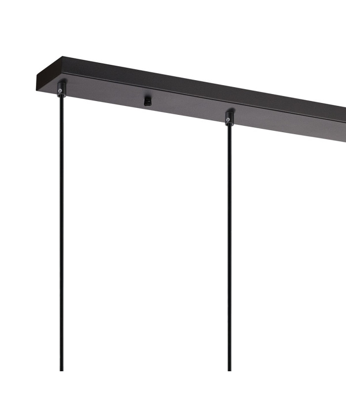 DeRuyter 5 Light Linear Pendant E27 Satin Black/Prismatic Dome Glass Frosted-6