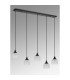DeRuyter 5 Light Linear Pendant E27 Satin Black/Prismatic Dome Glass Frosted-11