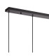 DeRuyter 5 Light Linear Pendant E27 Satin Black/Prismatic Dome Glass Smoke-6