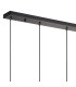 DeRuyter 7 Light Linear Pendant E27 Satin Black/Prismatic Dome Glass Amber-6