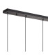 DeRuyter 7 Light Linear Pendant E27 Satin Black/Prismatic Dome Glass Clear-6
