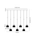 DeRuyter 7 Light Linear Pendant E27 Satin Black/Prismatic Dome Glass Frosted-2