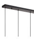 DeRuyter 7 Light Linear Pendant E27 Satin Black/Prismatic Dome Glass Smoke-6